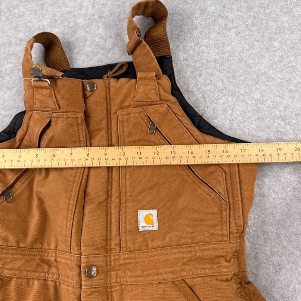 Carhartt Coverall Womens Small Short Loose-Fit Washed Duck Insulated Biberall - Picture 9 of 16